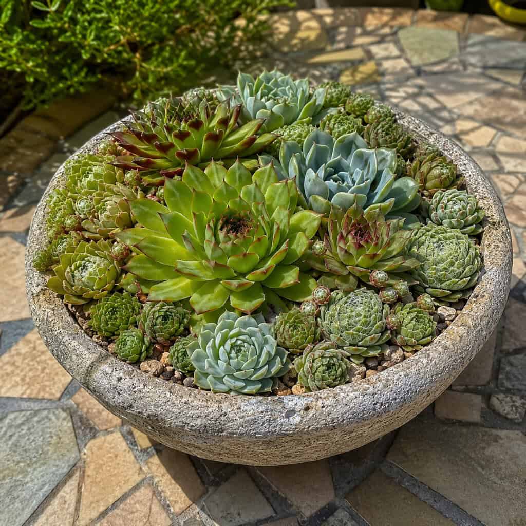 Hens-and-Chicks & Echeveria Rosettes