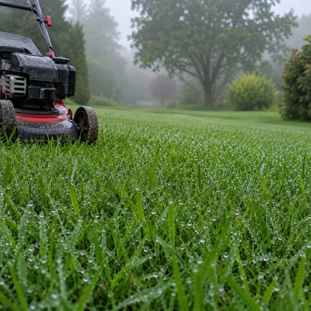 They Never Mow Wet Grass