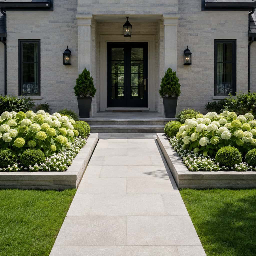 Symmetrical, Mirror-Image Flower Beds