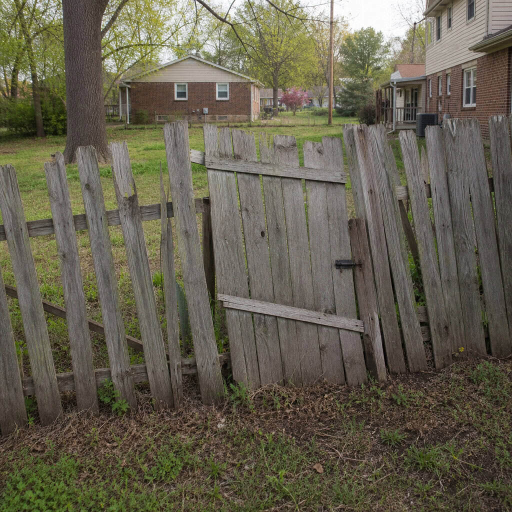 An Old, Leaning Fence