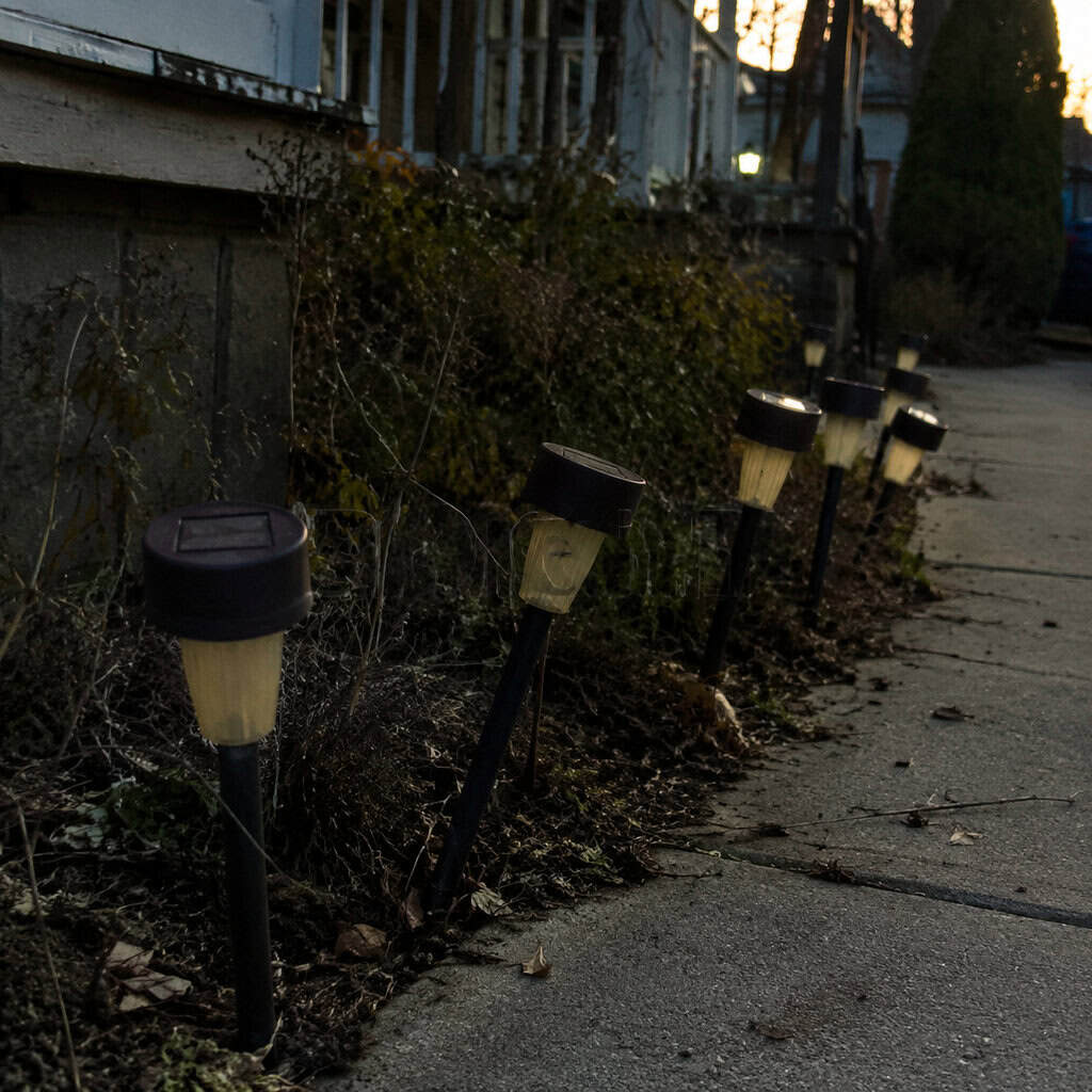 Lined-Up Solar Stake Path Lights