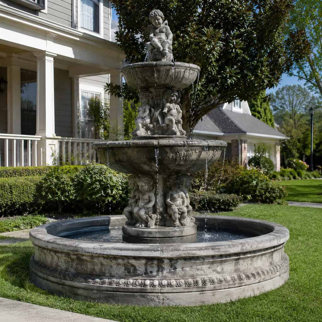 Ornate Tiered Fountains and Oversized Water Features