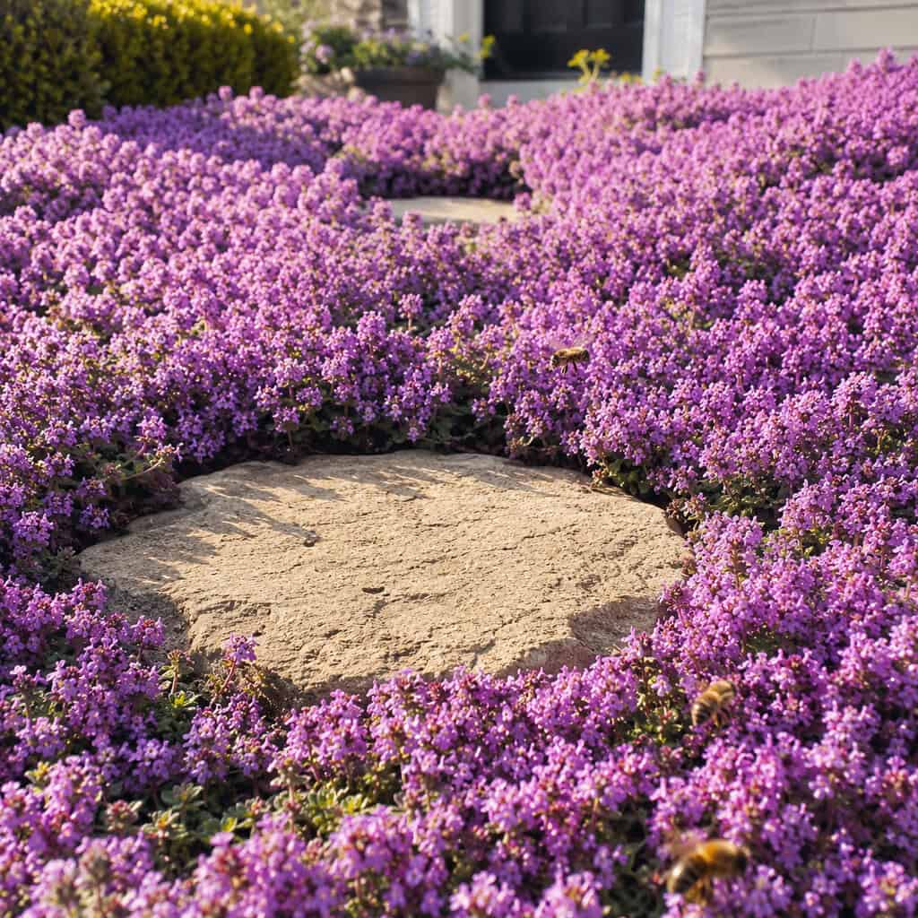 Trade Grass for a Creeping Thyme Carpet