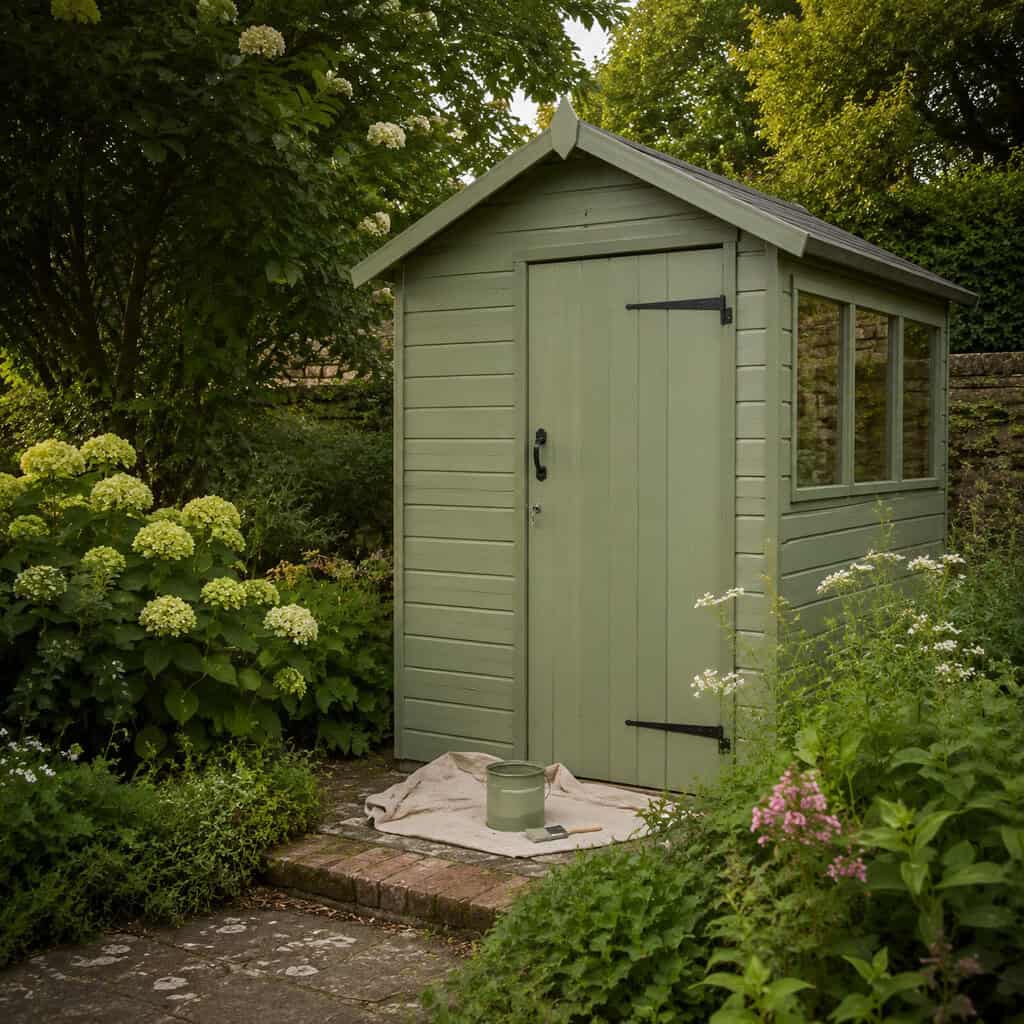 Paint the Shed a Muted Green