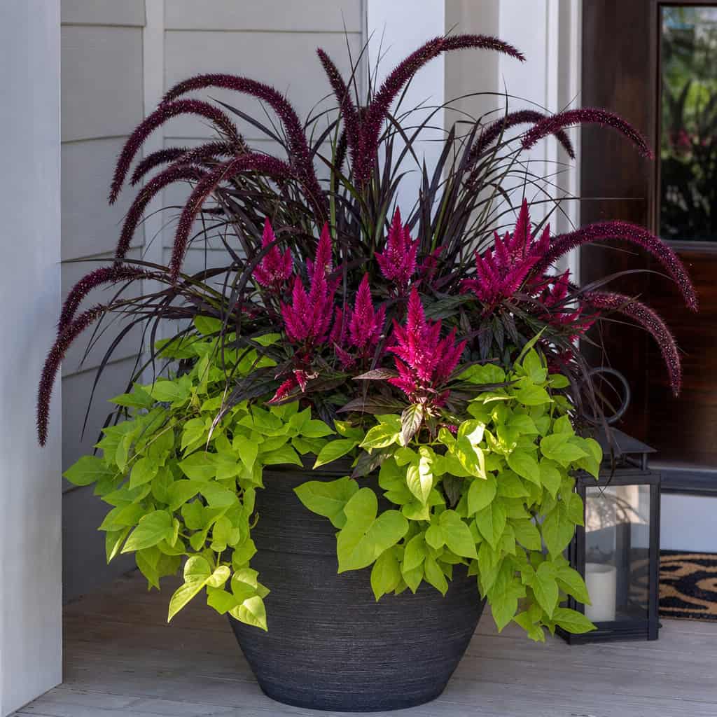 Ornamental Millet + Celosia + Sweet Potato Vine