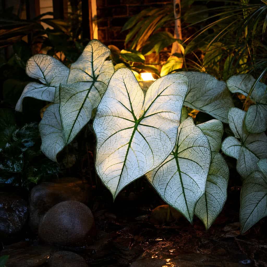 White Caladium (Caladium bicolor)