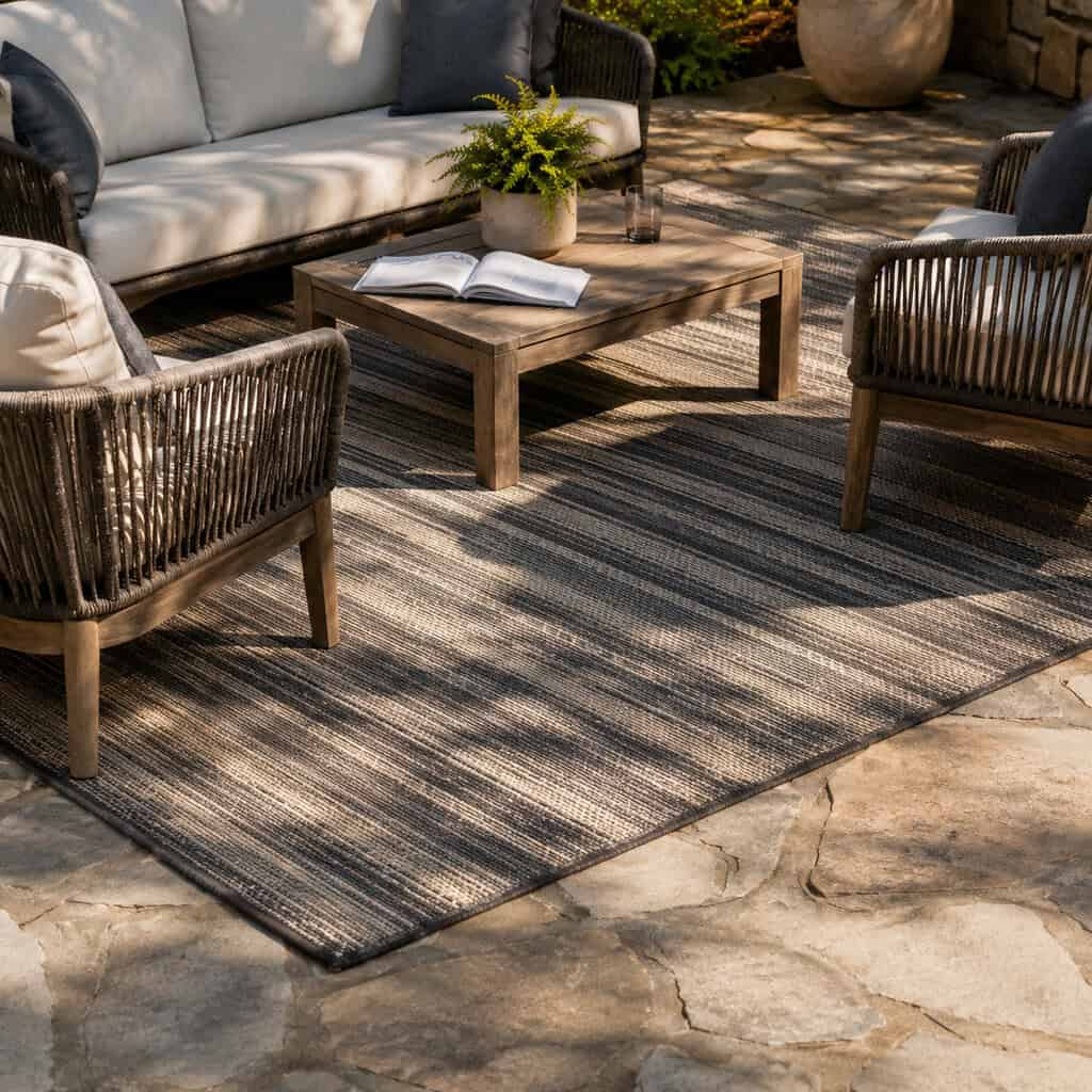An Outdoor Rug Under the Furniture