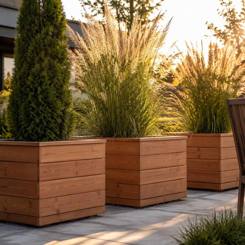 Oversized Planters as Movable Walls