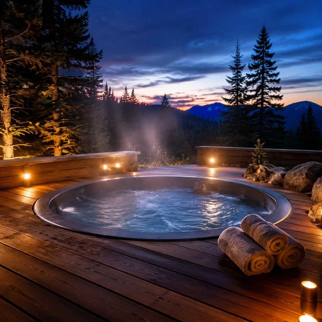 A Hot Tub Set Into the Deck