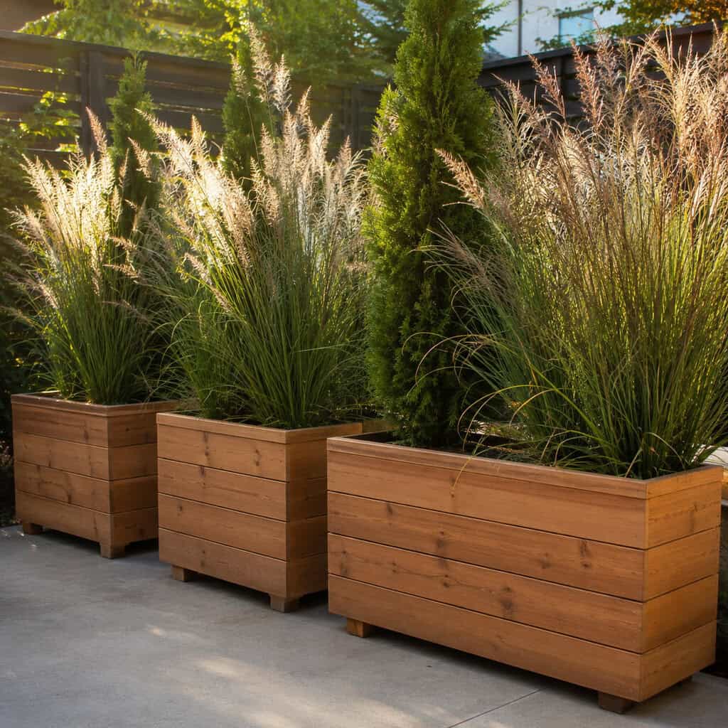 Oversized Planters as Movable Walls