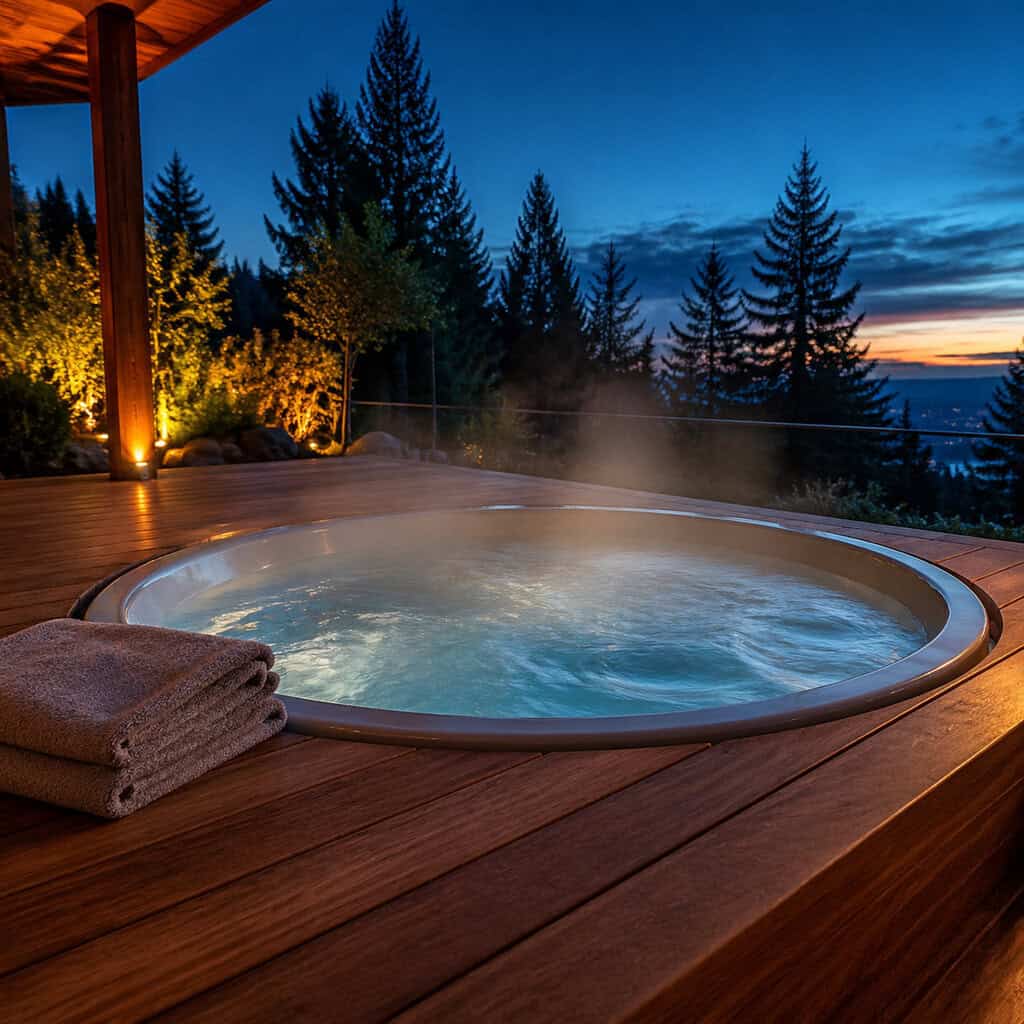 A Hot Tub Set Into the Deck