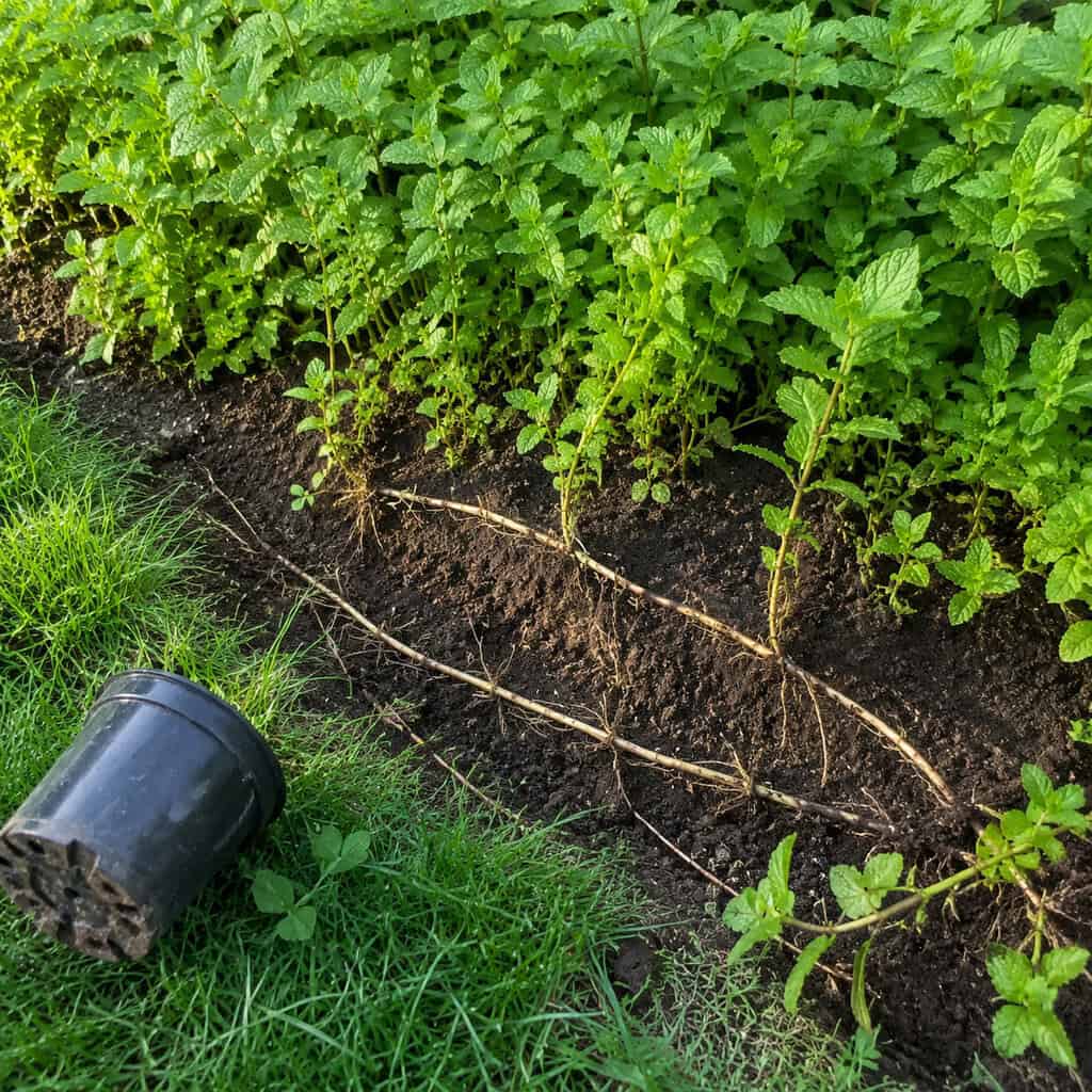 Mint Planted in the Ground