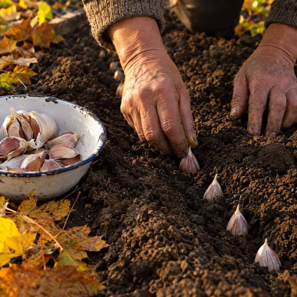 Garlic Planted Around Columbus Day