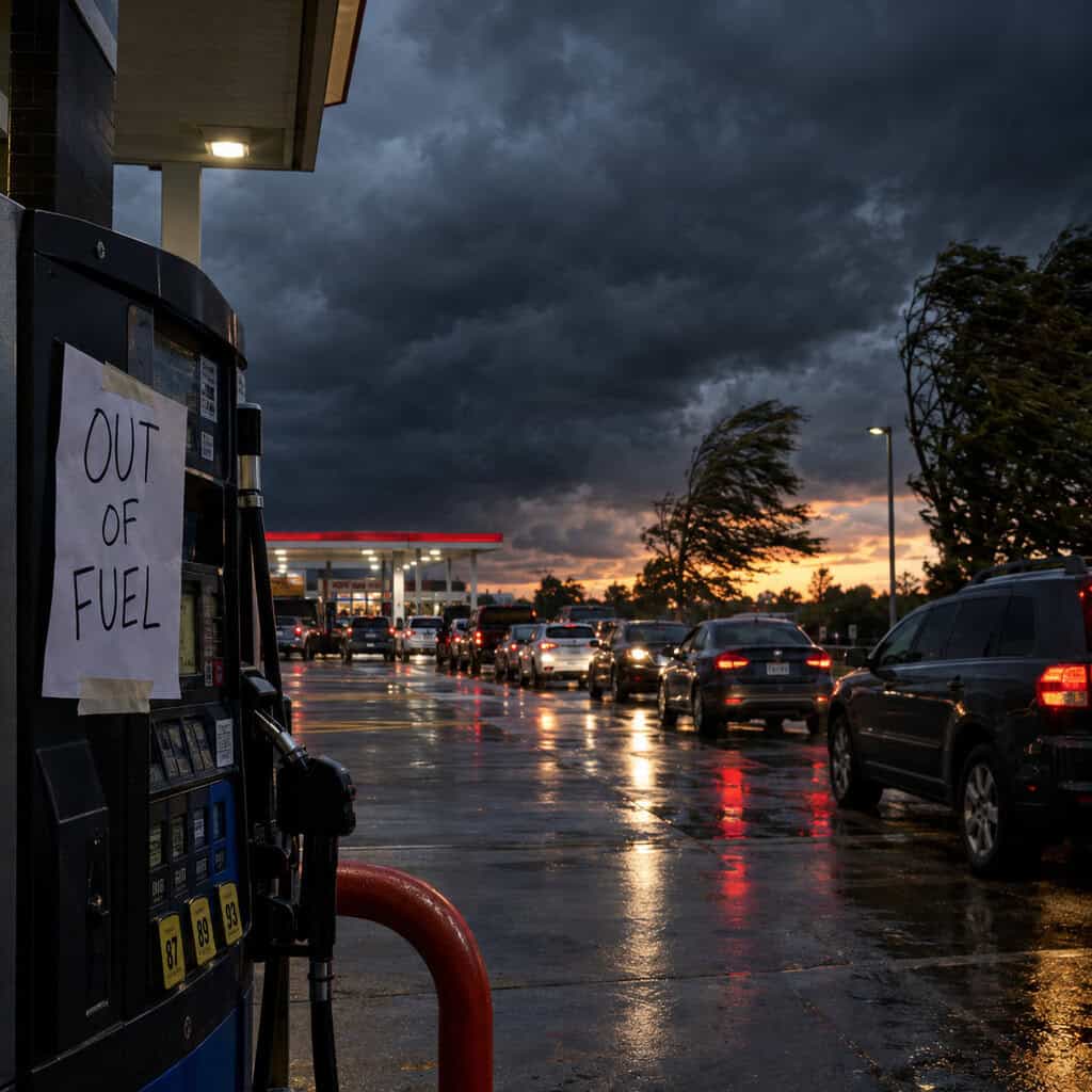 No Pre-Storm Gas Station Scramble