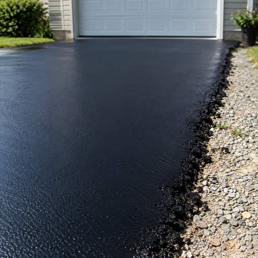 A Driveway Sealcoated Jet Black the Week of Listing