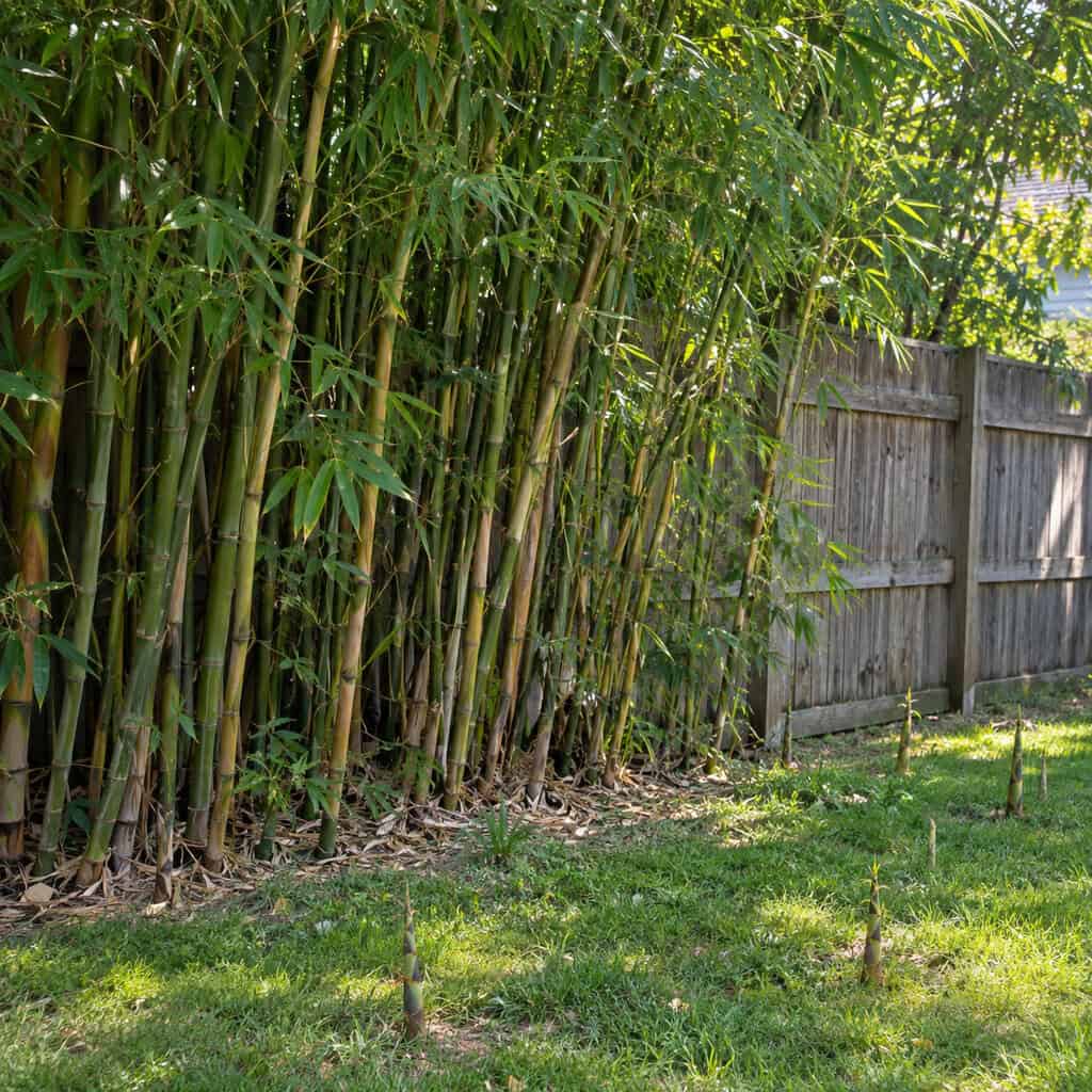 Running Bamboo Marching Along the Fence Line