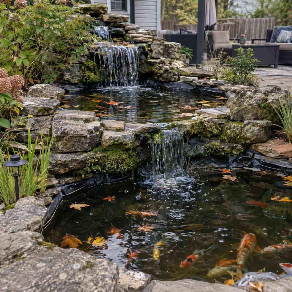 A Three-Tier Koi Pond or Waterfall Feature