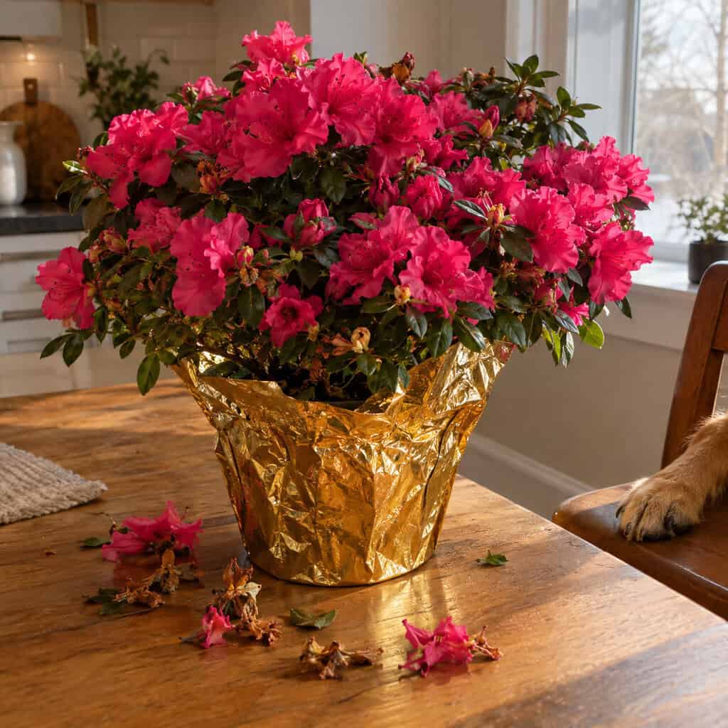 Florist Azalea in a Foil Pot