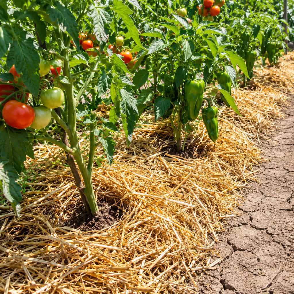 Straw Mulch Instead of a Sprinkler