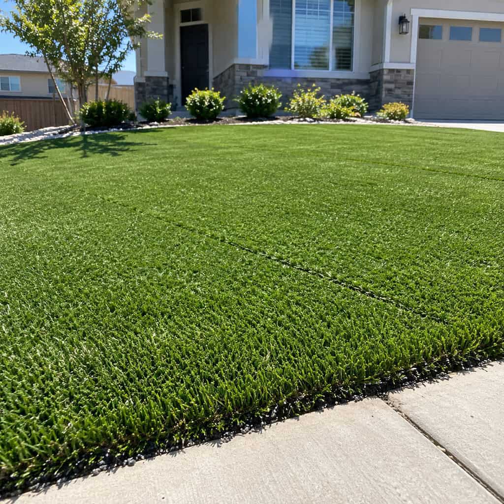 An Artificial Turf Front Lawn