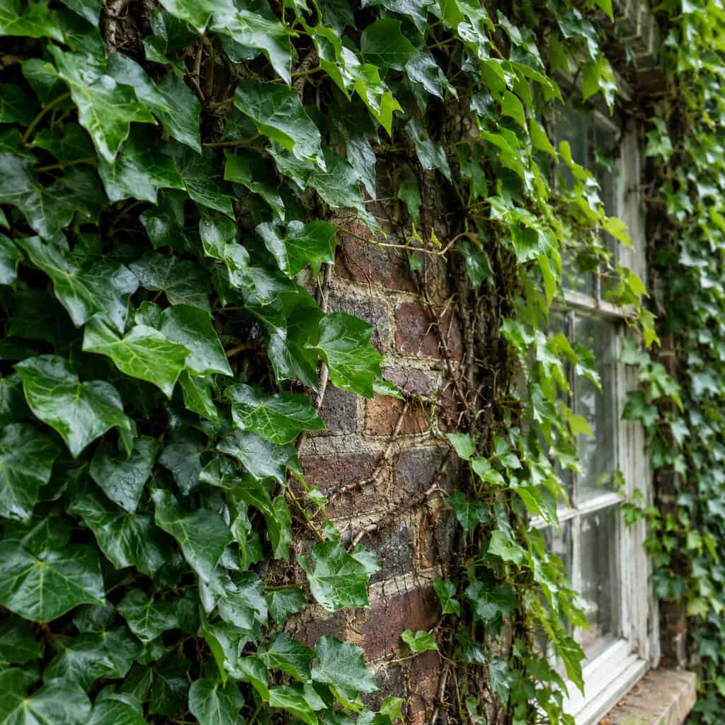 English Ivy Climbing the Brick or Siding
