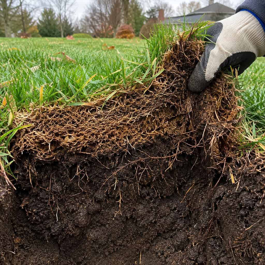A Thick Thatch Layer Going Under the Snow