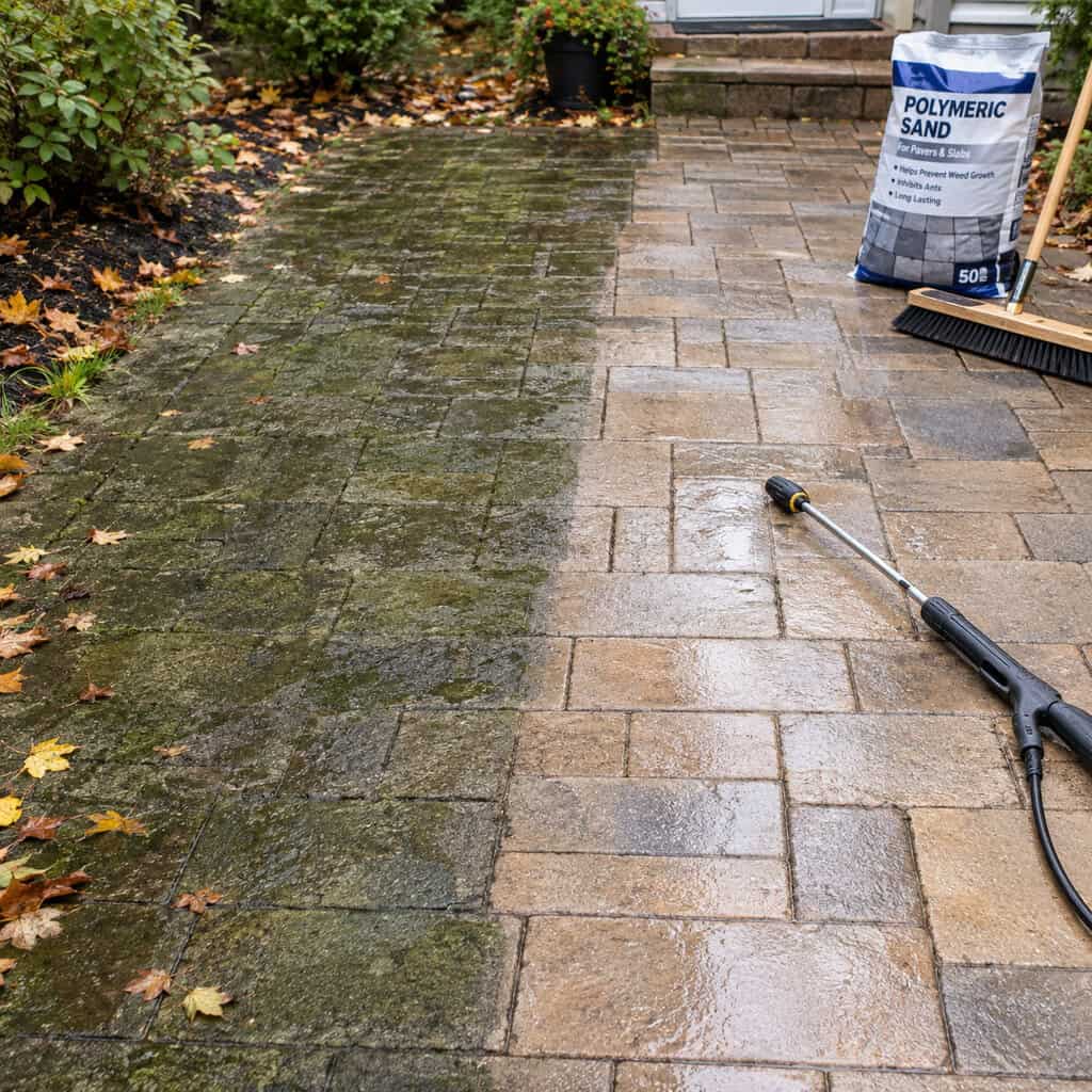 Wash the Patio and Re-Sand the Paver Joints