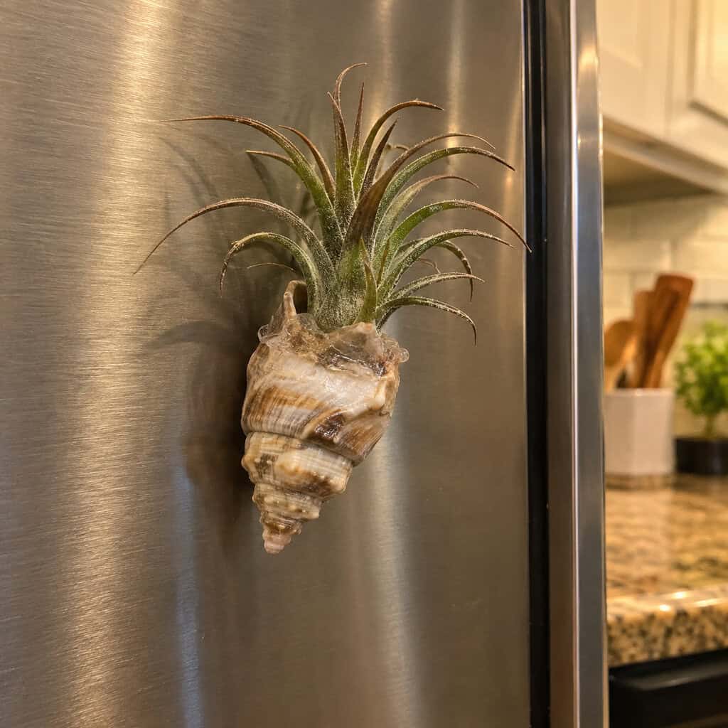 Air Plants Glued Into Shells and Magnets