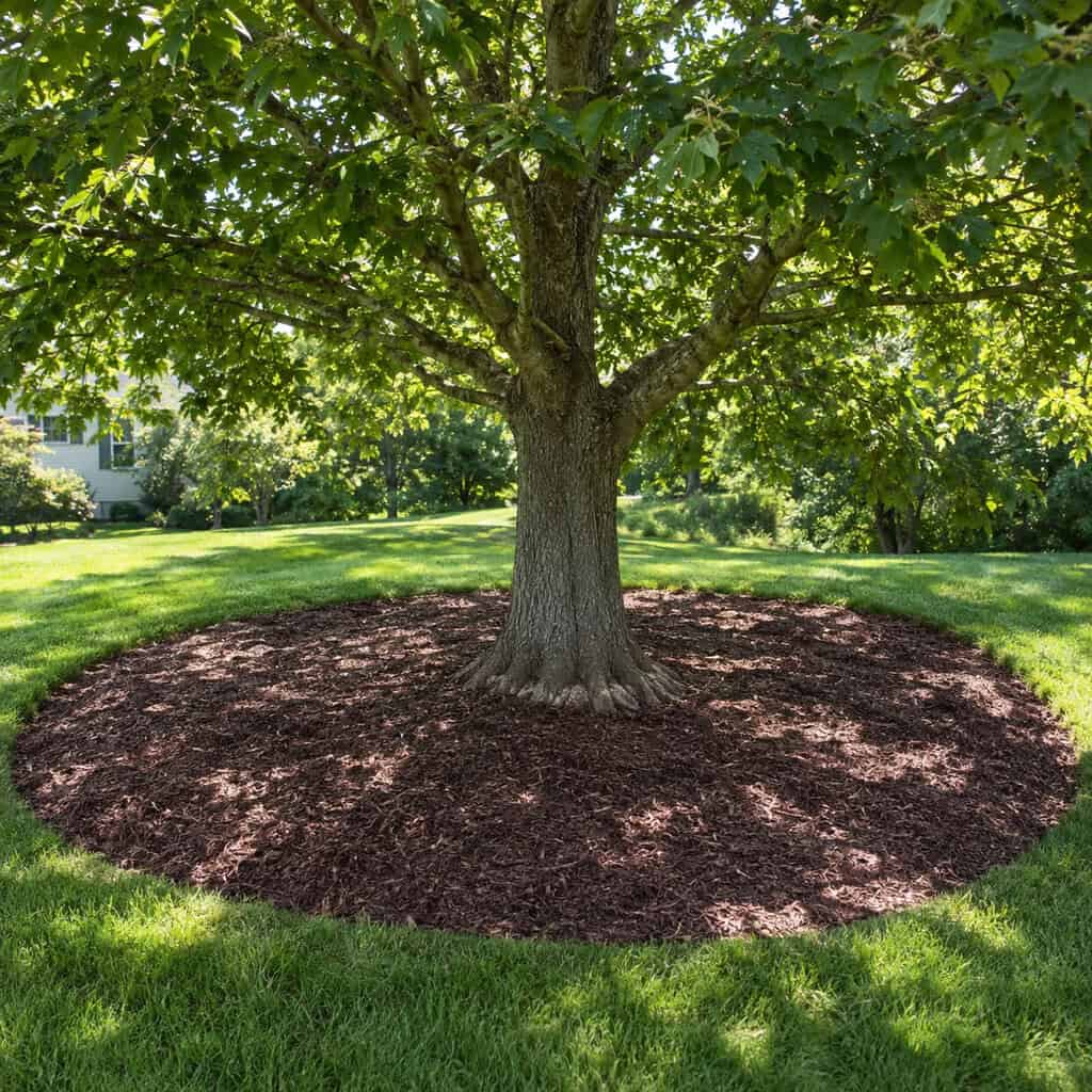 One Big Mulch Ring Under the Tree
