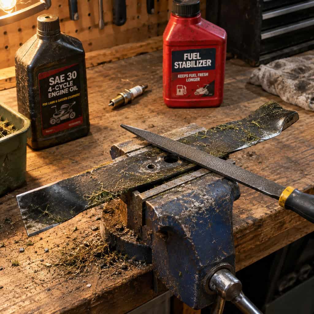 Sharpen the Blade, Then Put the Mower to Bed