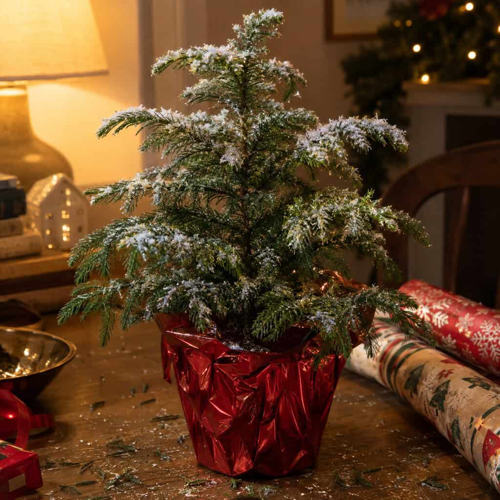 Glitter-Sprayed Norfolk Island Pine