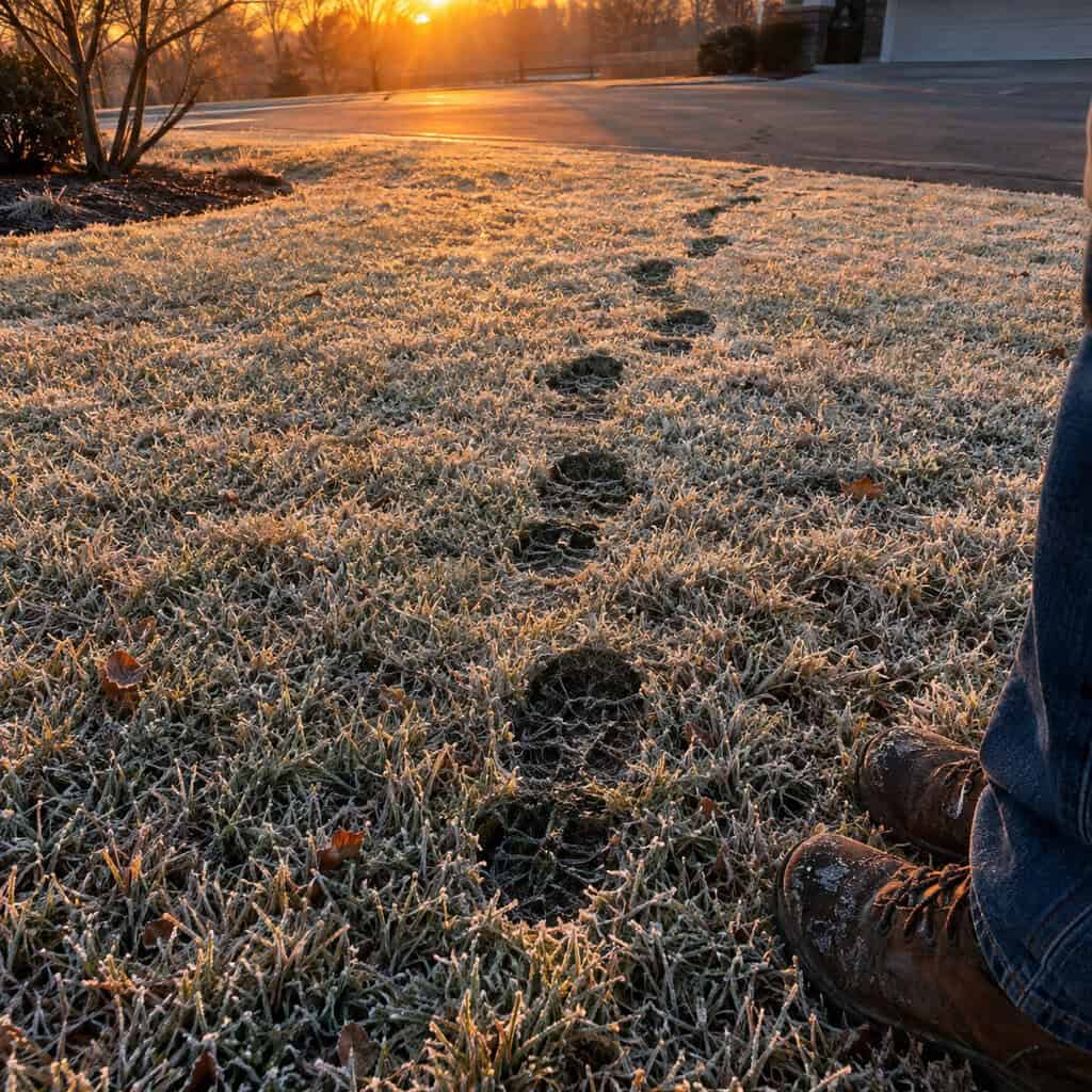 Stop Walking Across Frost-Covered Grass