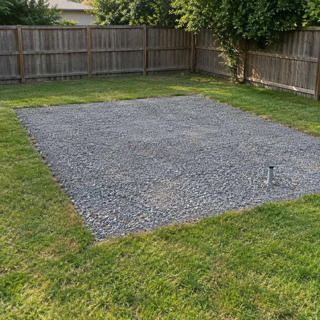 A Rectangle of Gravel Where Something Used to Stand