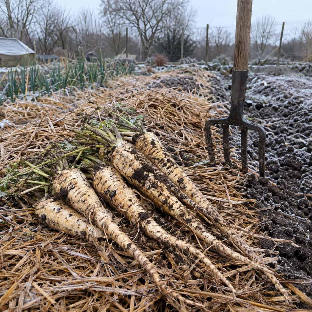 Overwintered Parsnips
