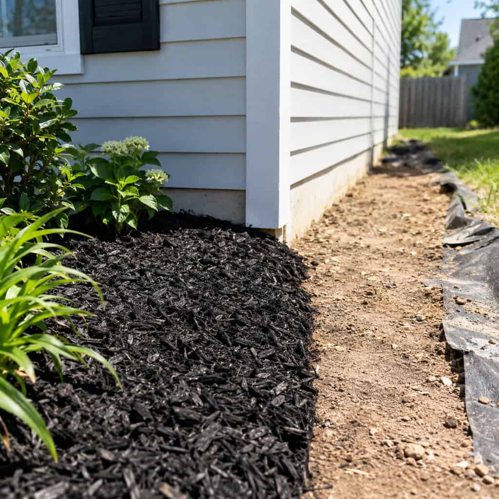 The Mulch Line That Stops at the Corner of the House