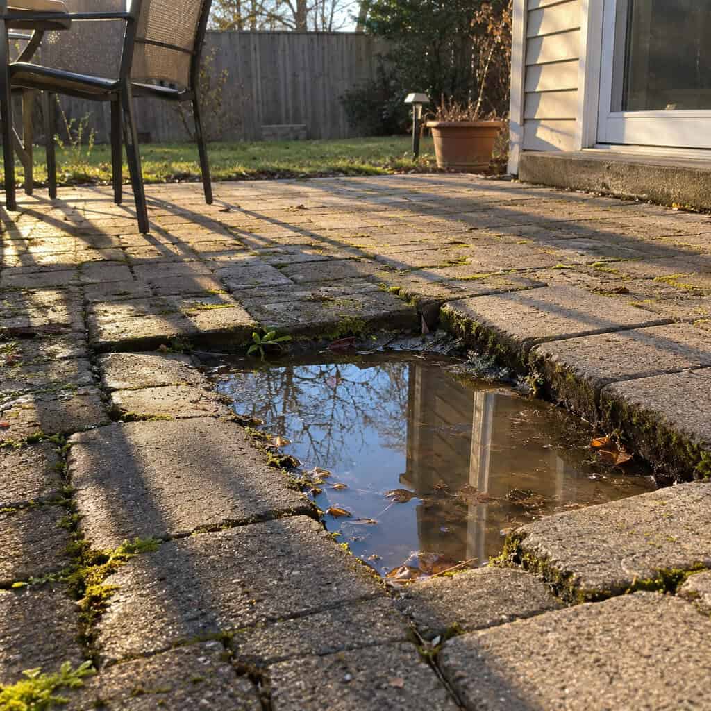 A Paver Patio With Lipped, Sinking Edges