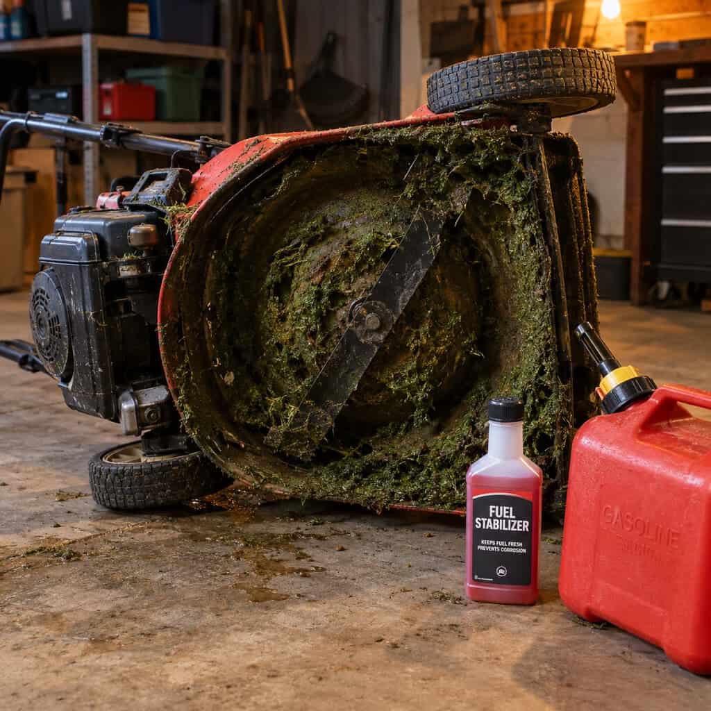 Stop Parking the Mower Wet and Full of Summer Gas