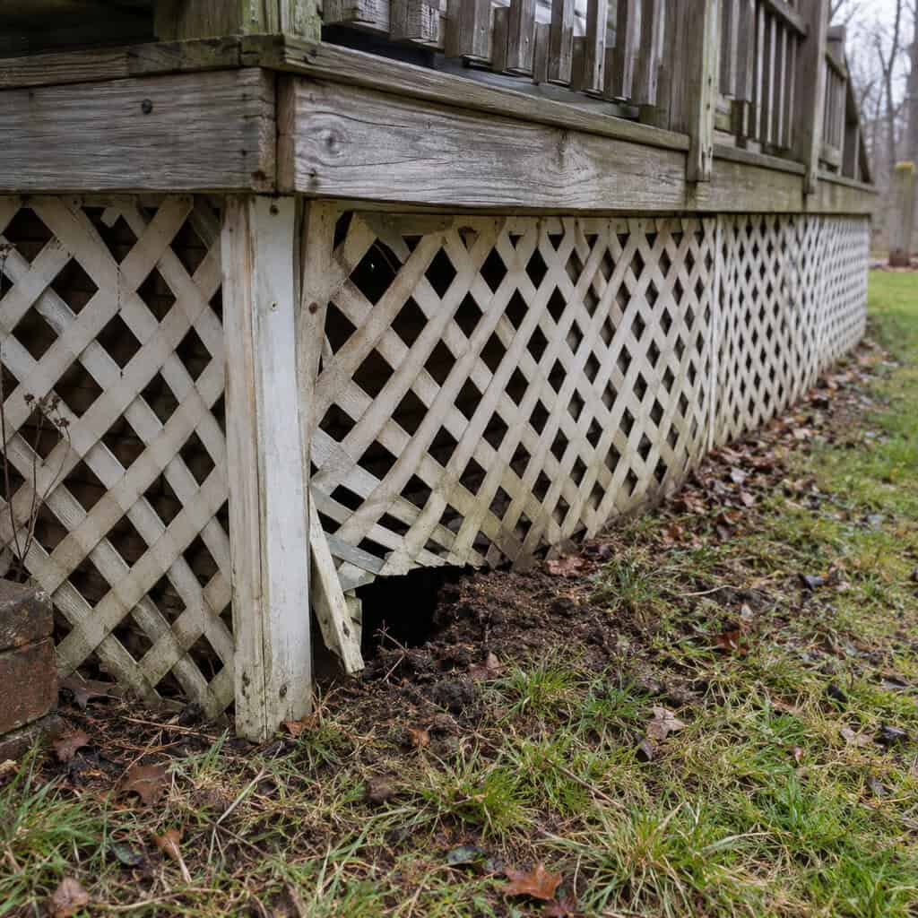 Vinyl Lattice Skirting Around the Deck