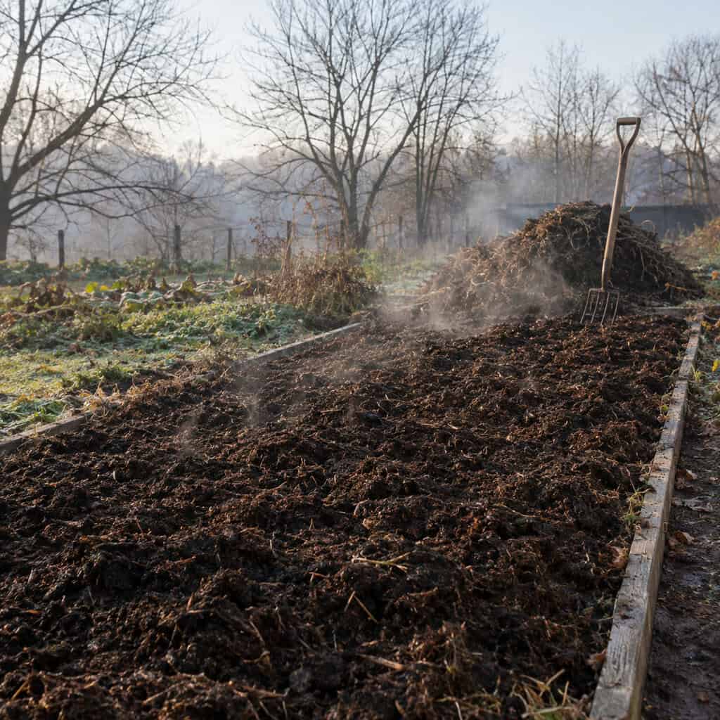 A Load of Aged Manure Spread Over the Beds