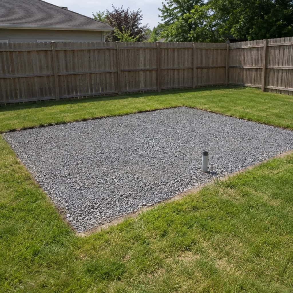 A Rectangle of Gravel Where Something Used to Stand