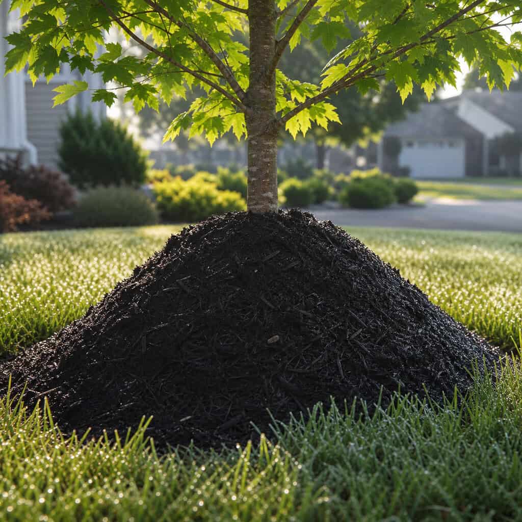 Mulch Volcanoes Piled Against Every Tree Trunk