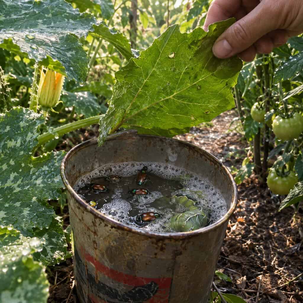 A Coffee Can of Soapy Water for Bugs