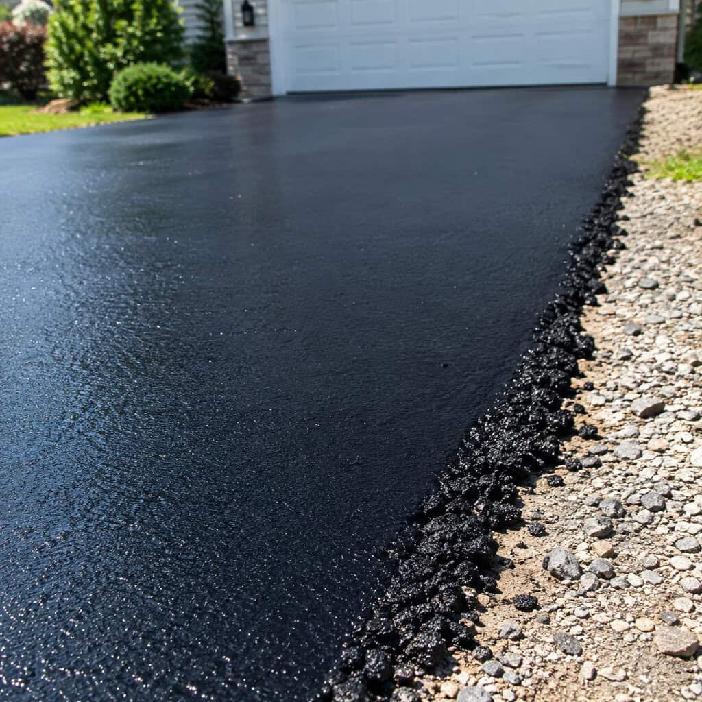 A Driveway Sealcoated Jet Black the Week of Listing
