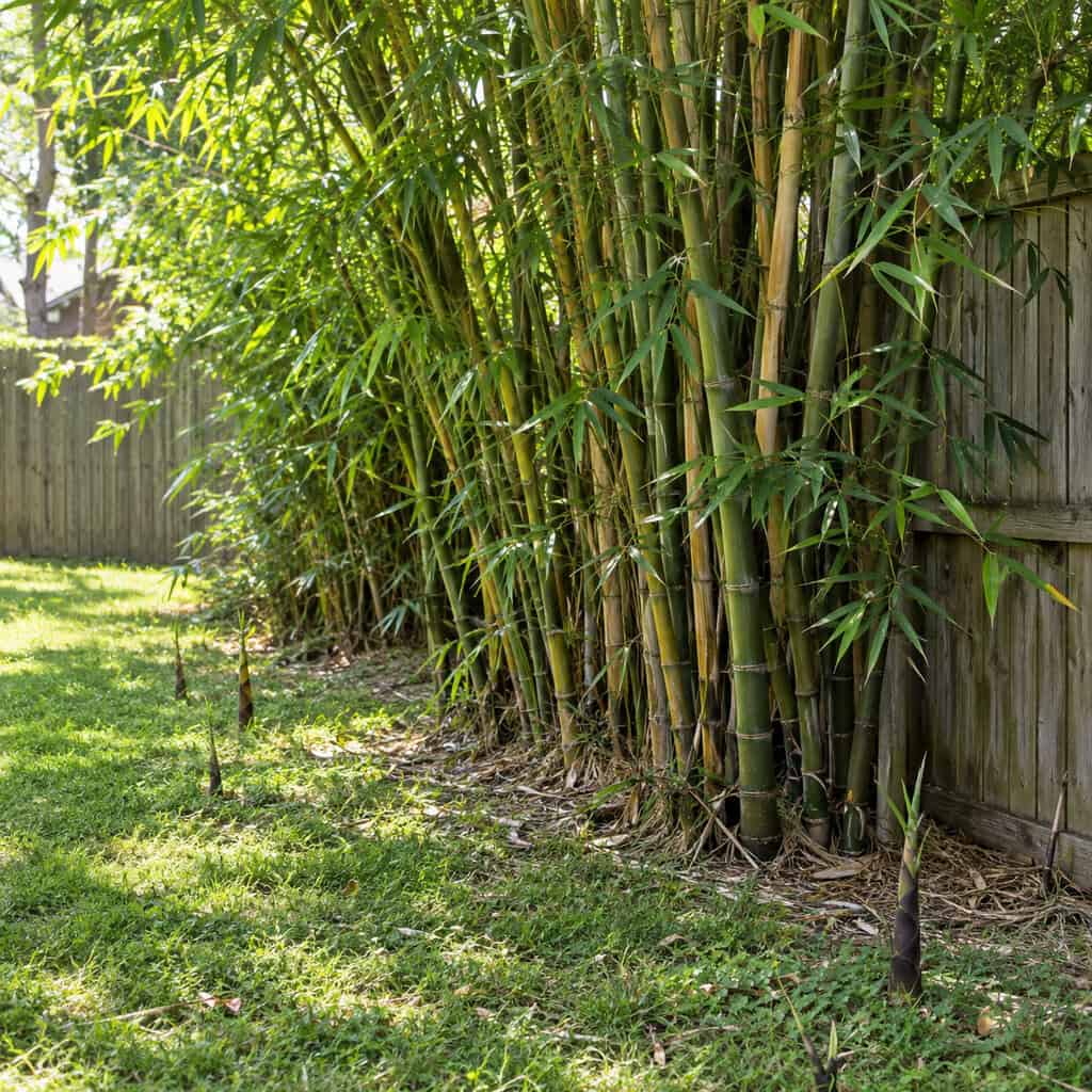 Running Bamboo Marching Along the Fence Line
