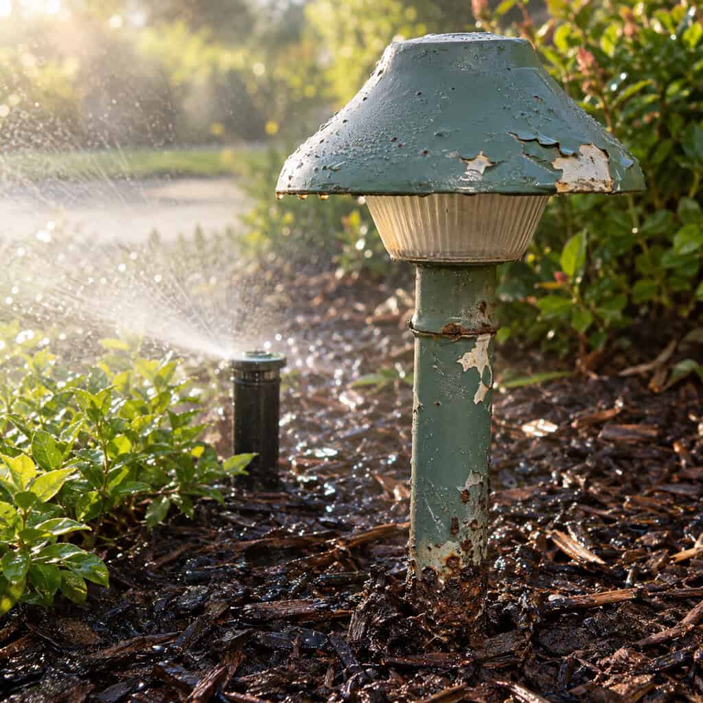 Painted Aluminum and Resin Fixtures in Irrigated Beds