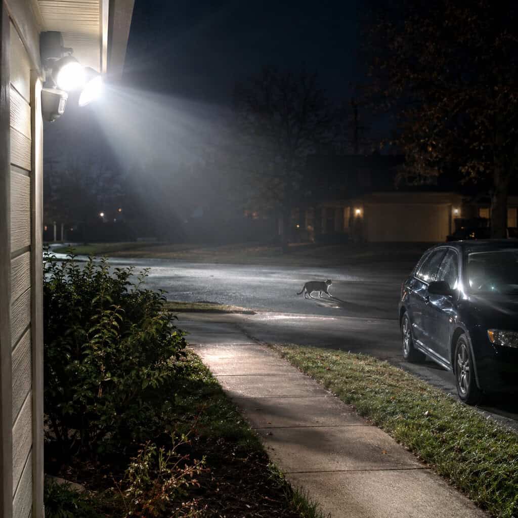 A Motion Floodlight Aimed at the Street
