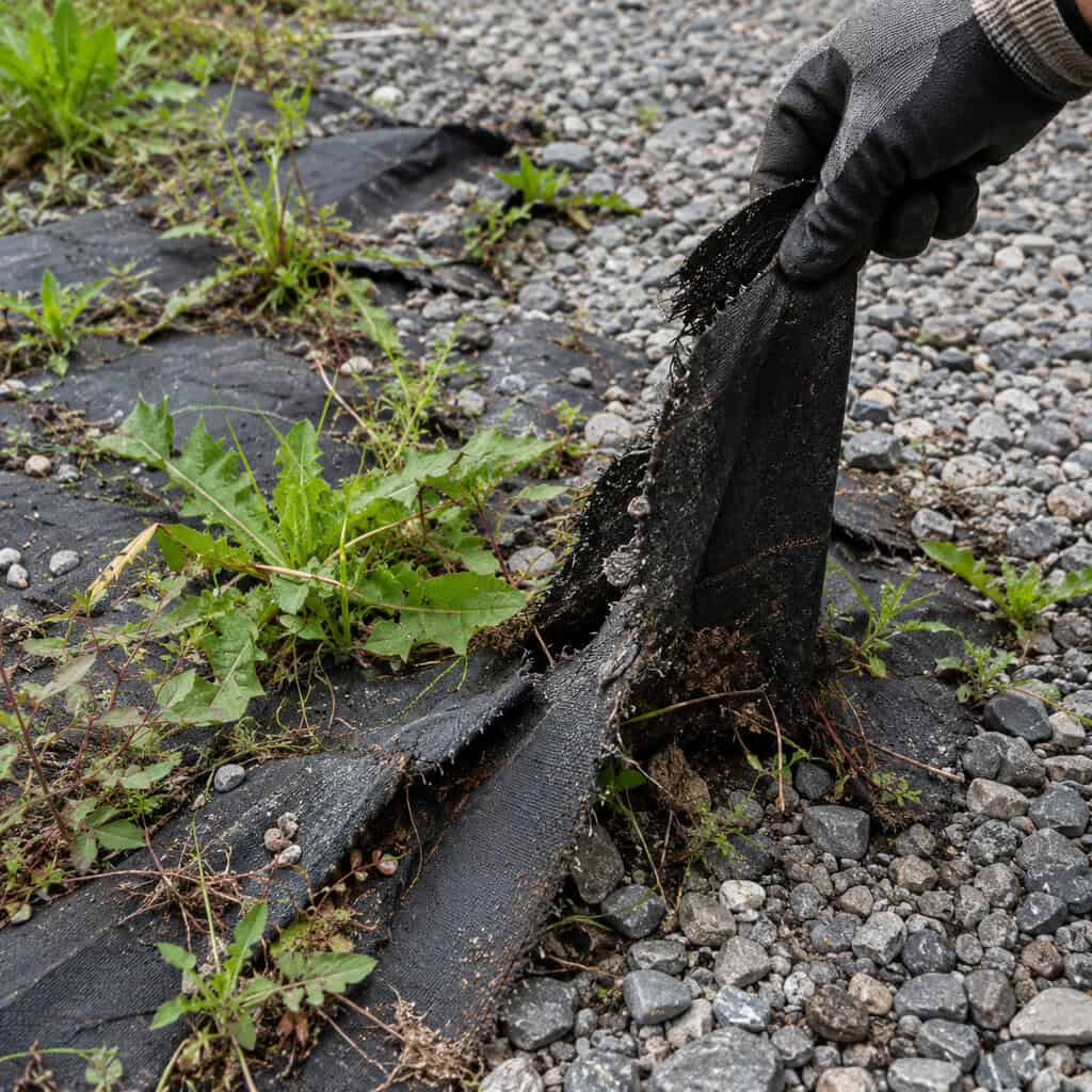 Big-Box Weed Fabric Under Gravel