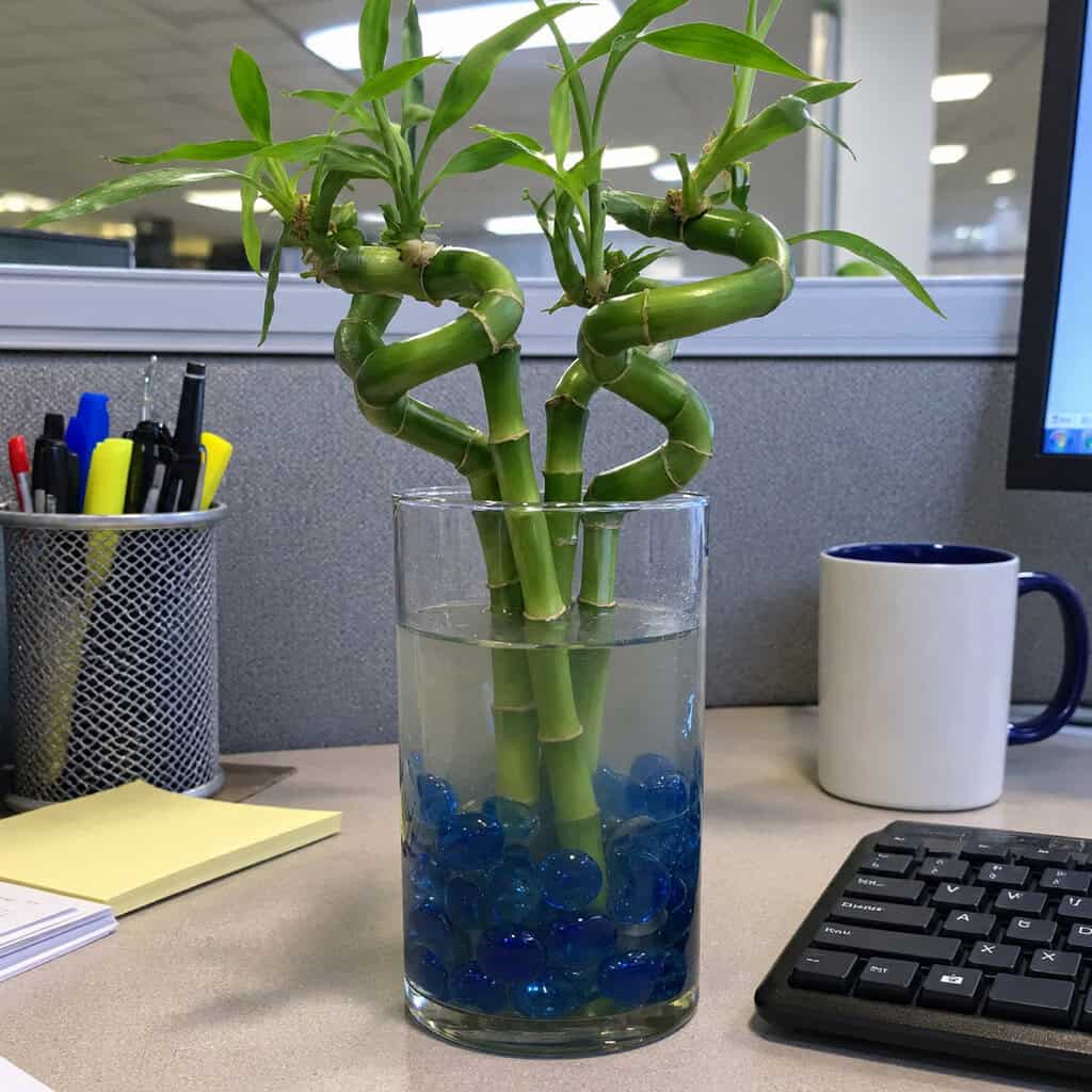 Lucky Bamboo in Glass Pebbles