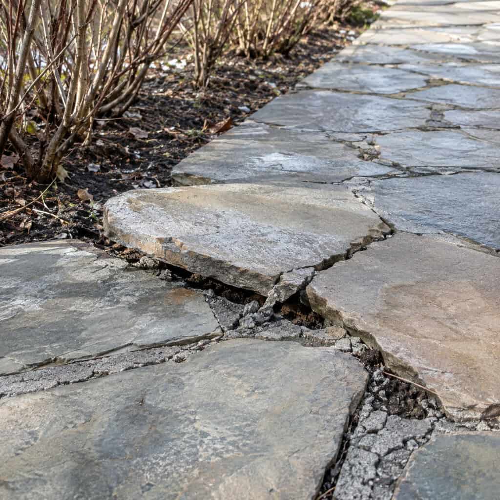 Mortared Flagstone Over a Shallow Base