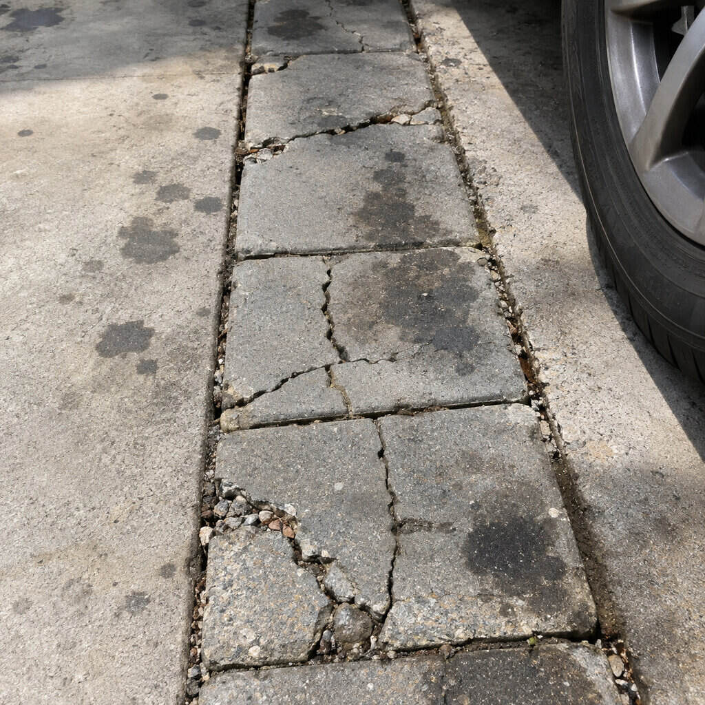 Thin Patio Pavers Used on a Driveway